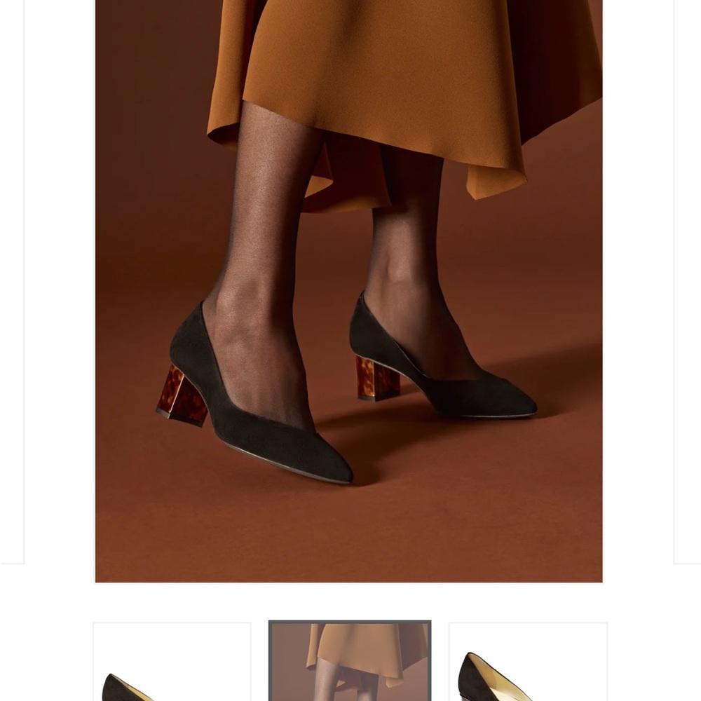 Sarah Flint Perfect Emma Black Suede and Leather 2 in Tortoise Block heels - Picture 2 of 14